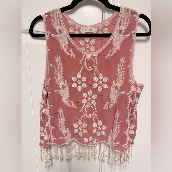 Wishlist Embroidered Cropped Tank - Size L - Picture 3 of 16